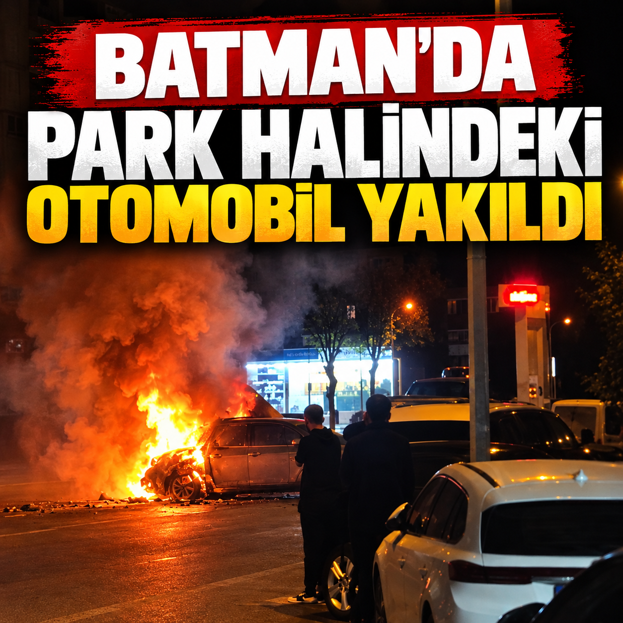 Batman’da Park Halindeki Otomobil Yakıldı